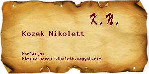 Kozek Nikolett névjegykártya